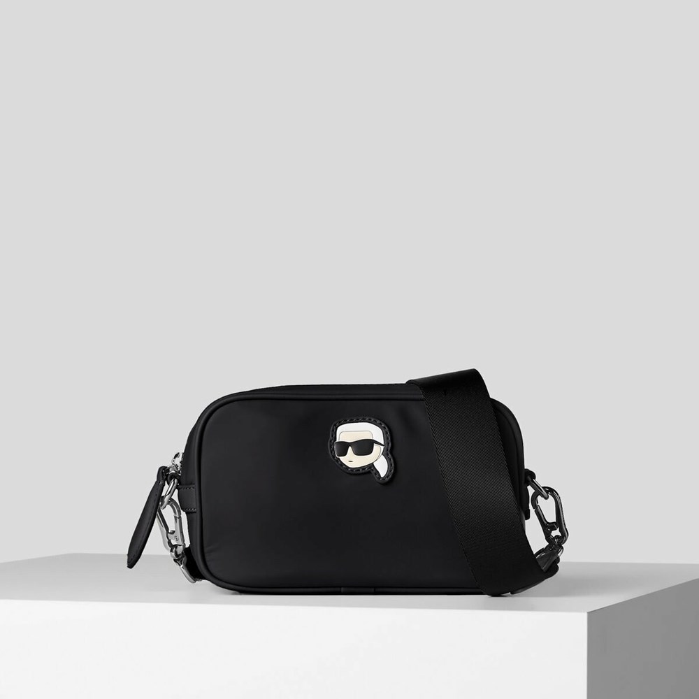 Black Women\'s Karl Lagerfeld K/Ikonik 2.0 Nylon Camera Bag | AE956ELXK