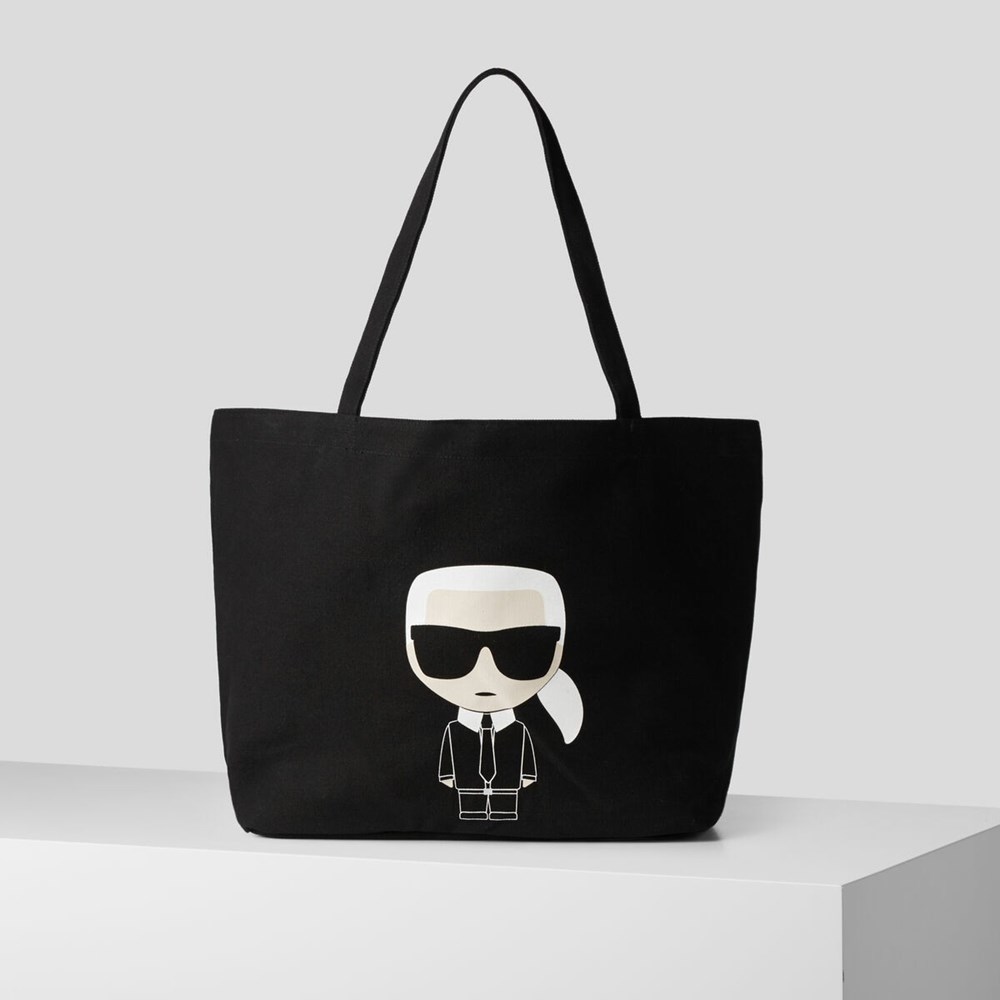 Black Women\'s Karl Lagerfeld K/Ikonik Karl Tote Bags | AE397CYOM