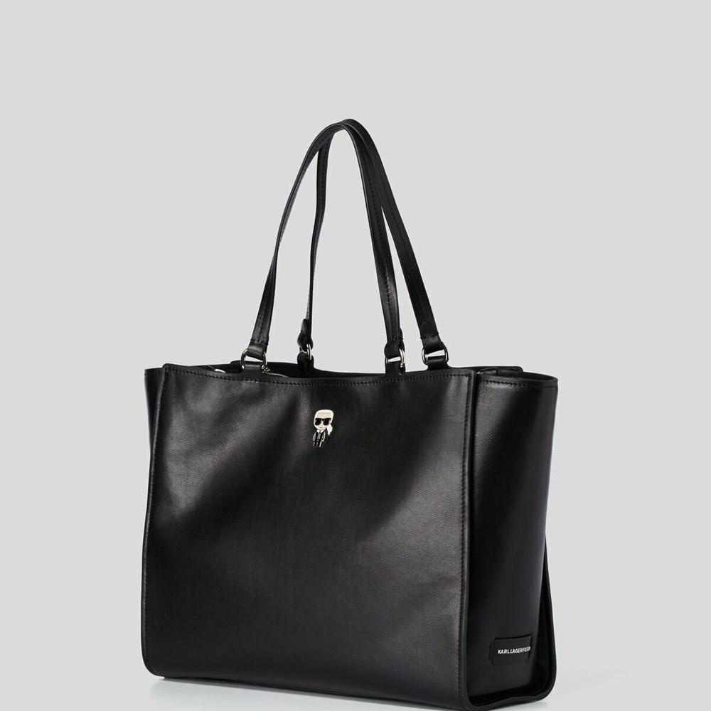 Black Women's Karl Lagerfeld K/Ikonik Leather Tote Bags | AE172JERA