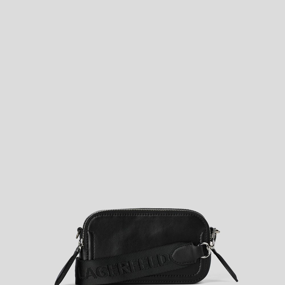 Black Women's Karl Lagerfeld K/Ikonik Leather Camera Bag | AE924IBYS