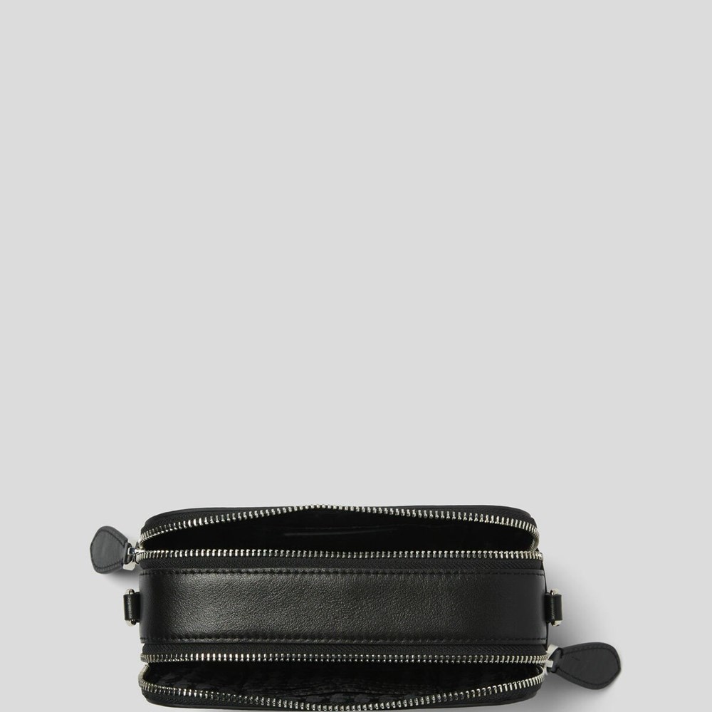 Black Women's Karl Lagerfeld K/Ikonik Leather Camera Bag | AE924IBYS