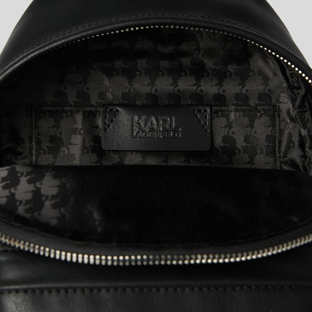 Black Women's Karl Lagerfeld K/Ikonik Metal Pin Backpacks | AE182JMZY