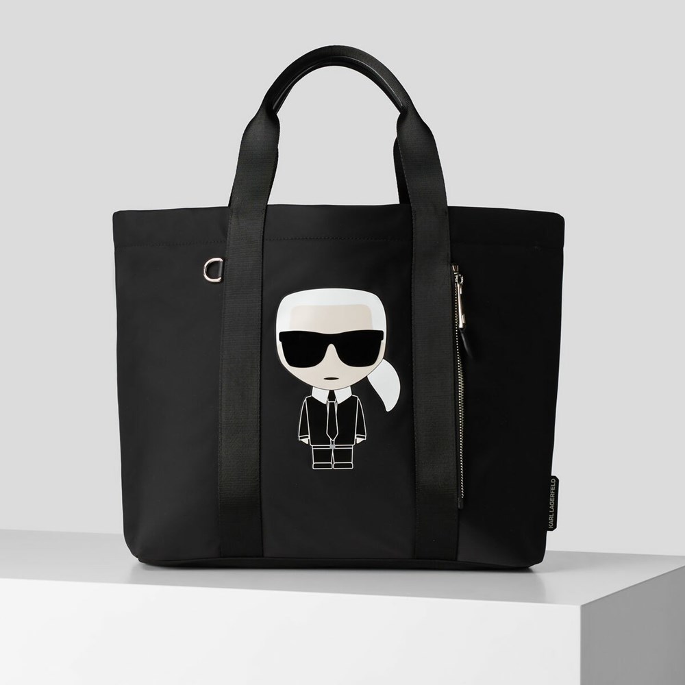 Black Women\'s Karl Lagerfeld K/Ikonik Recycled Nylon Tote Bags | AE401WCMR