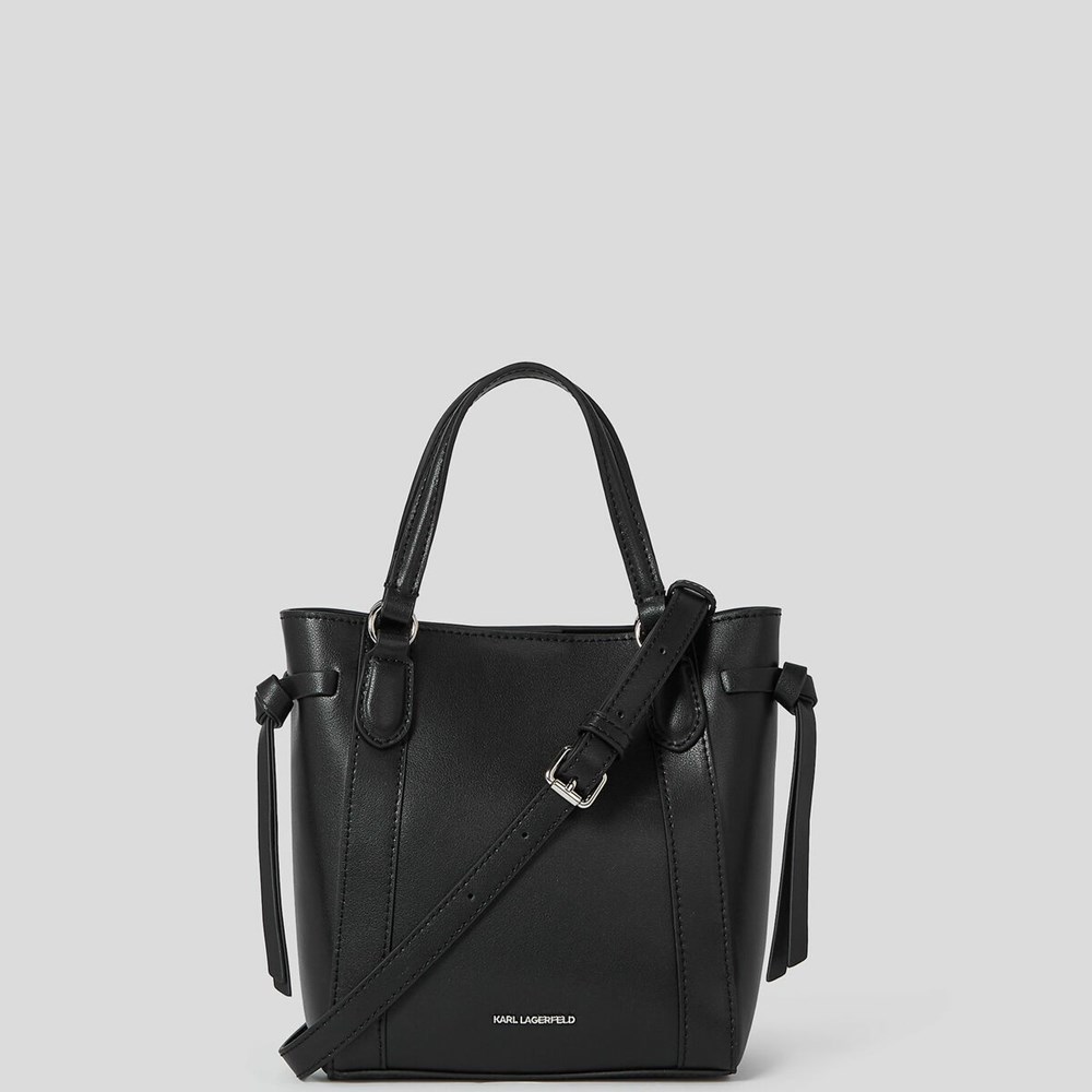 Black Women's Karl Lagerfeld K/Ikonik Small Leather Tote Bags | AE650DOXP