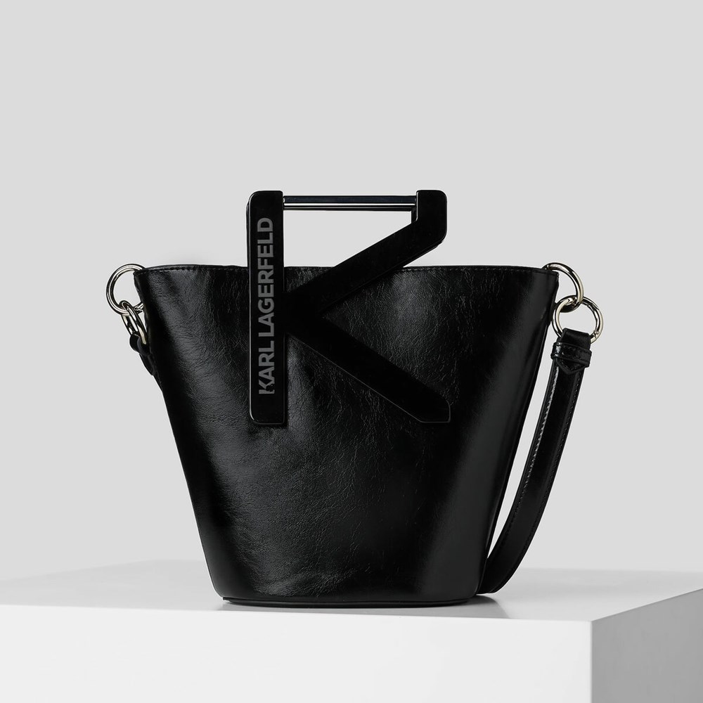 Black Women\'s Karl Lagerfeld K/Karl Handle Bucket Bag | AE192JUSD