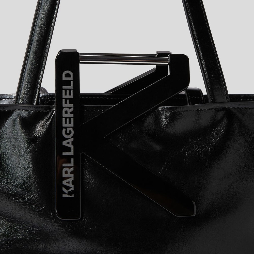 Black Women's Karl Lagerfeld K/Karl Handle Tote Bags | AE276VFJK