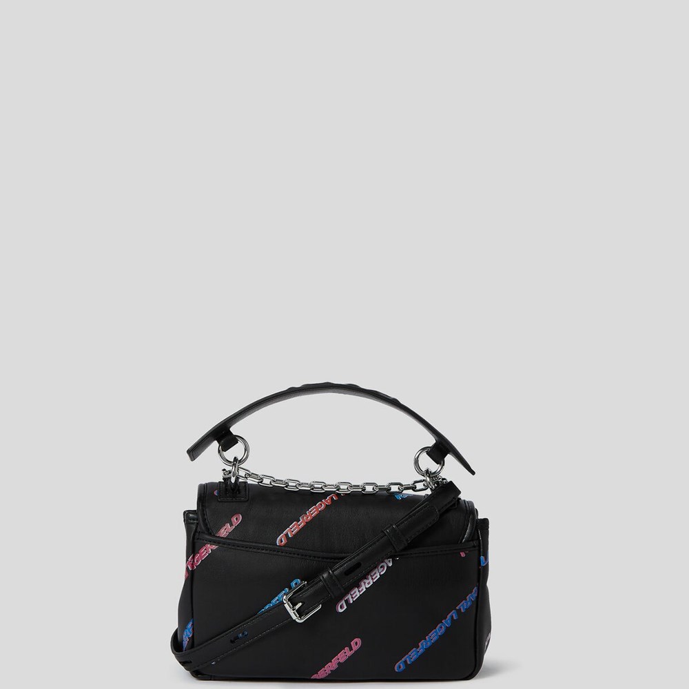 Black Women's Karl Lagerfeld K/Karl Seven Soft Future Logo Shoulder Bags | AE186DJHW