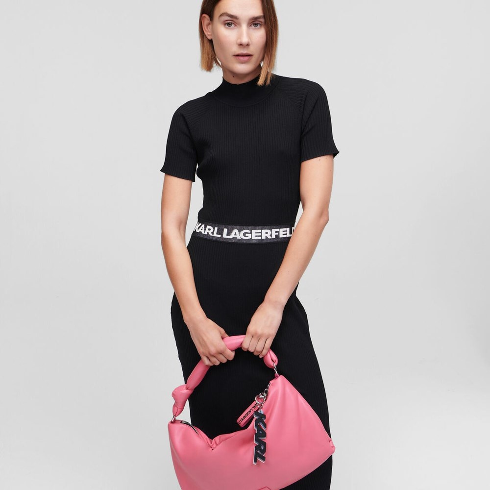 Black Women's Karl Lagerfeld K/Knotted Shoulder Bags | AE581MVCF