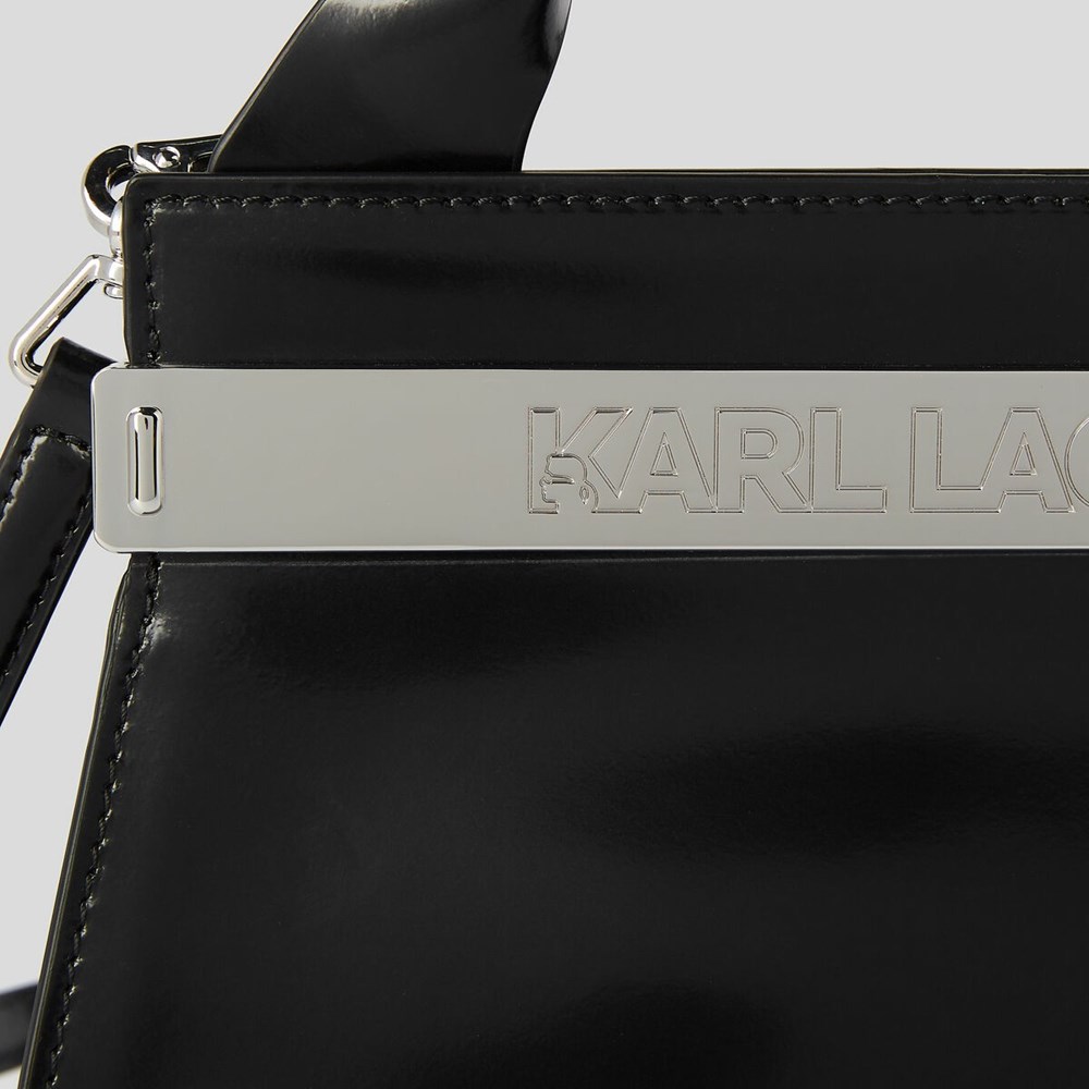 Black Women's Karl Lagerfeld K/Kross Archive Recycled Leather Handbags | AE467AWYP