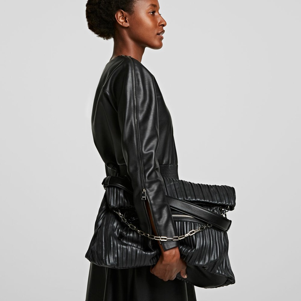 Black Women's Karl Lagerfeld K/Kushion Folded Tote Bags | AE031QAMI