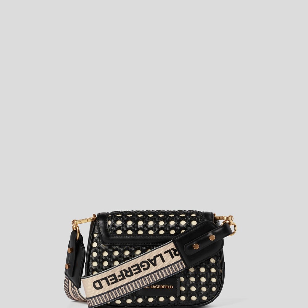 Black Women's Karl Lagerfeld K/Letters Small Woven Crossbody Bags | AE284YSCD