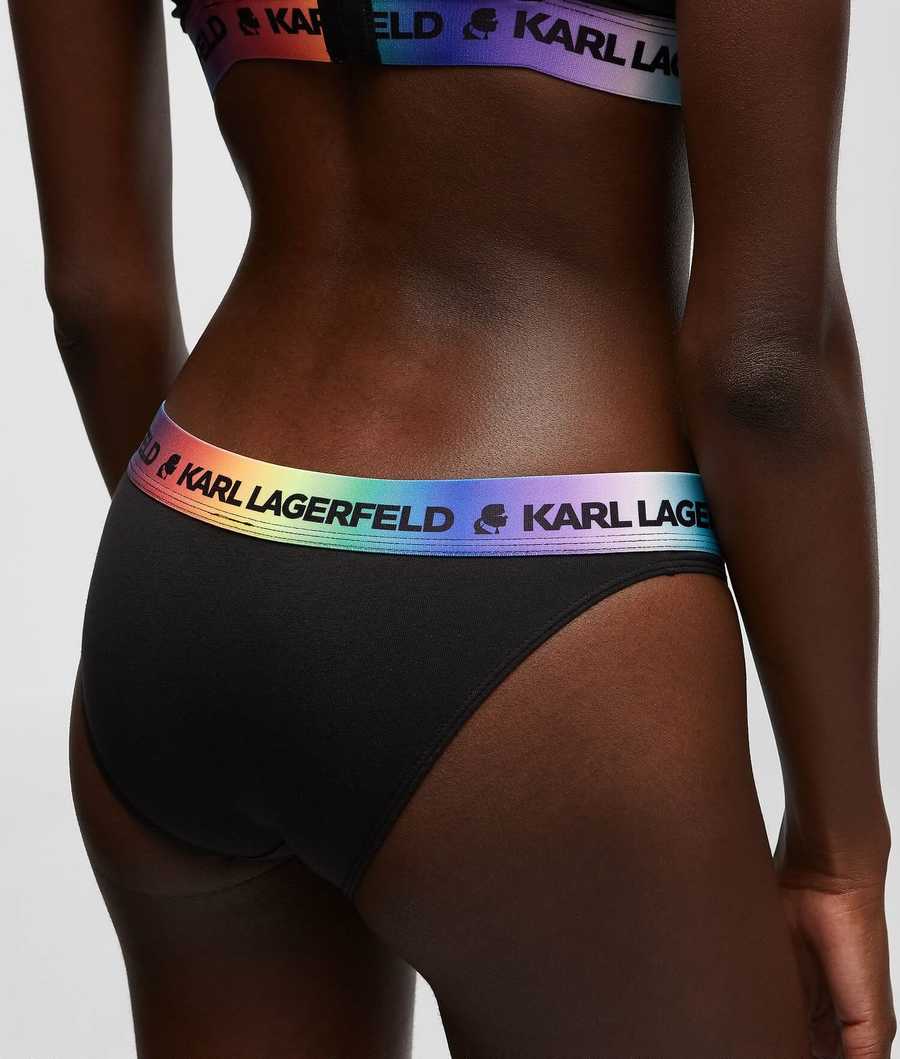 Black Women's Karl Lagerfeld K/Love Logo Briefs Underwear | AE725HINJ