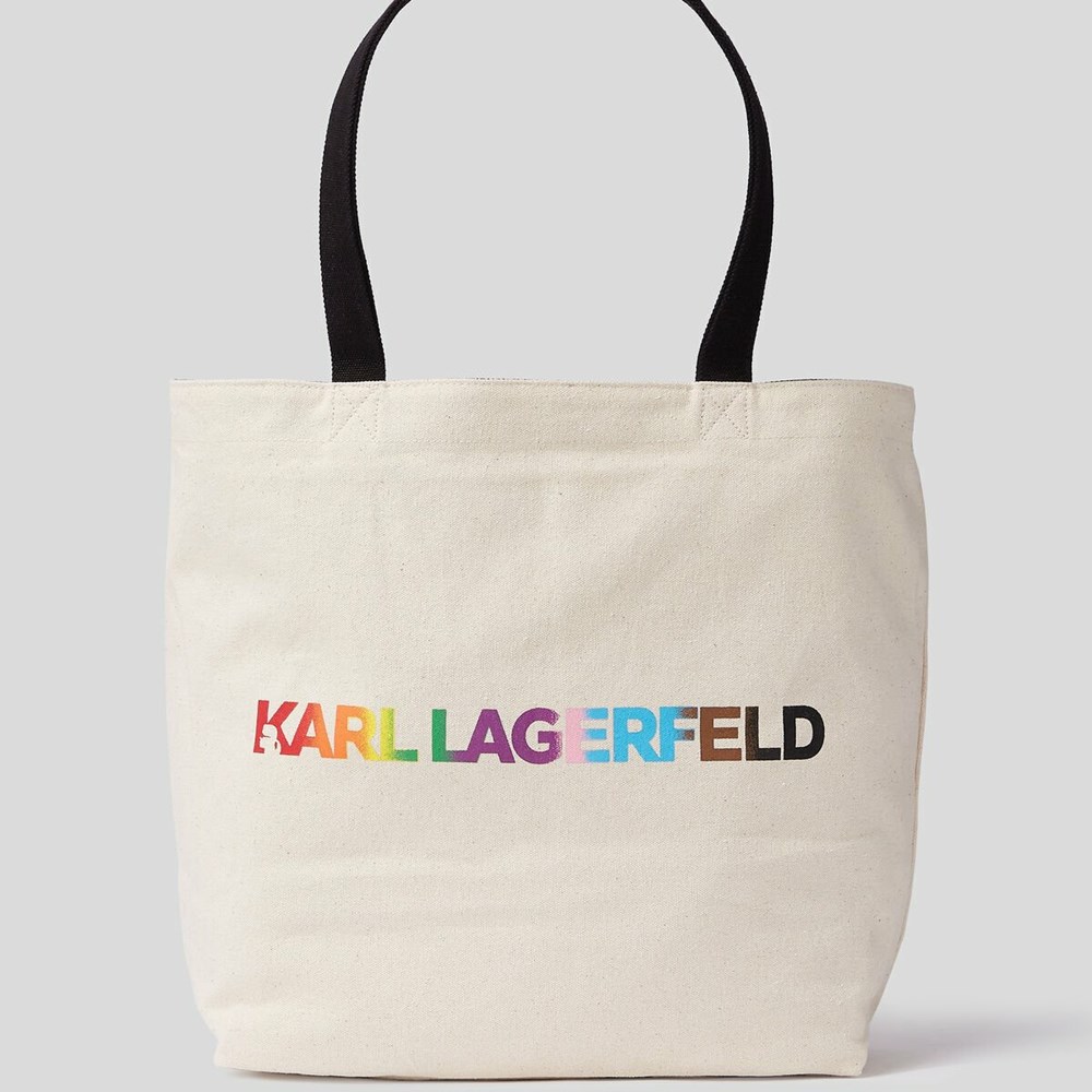 Black Women's Karl Lagerfeld K/Love Reversible Canvas Tote Bags | AE140USQB