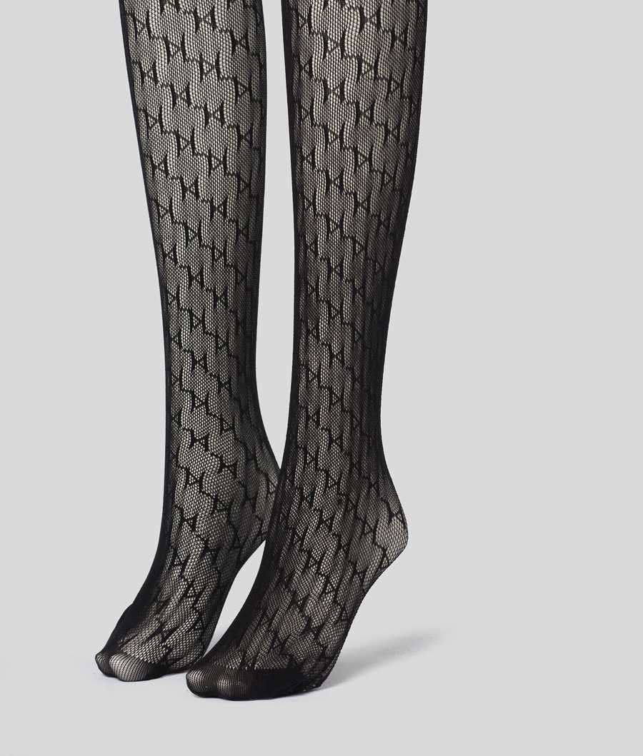 Black Women's Karl Lagerfeld K/Monogram Tights Underwear | AE509DONR