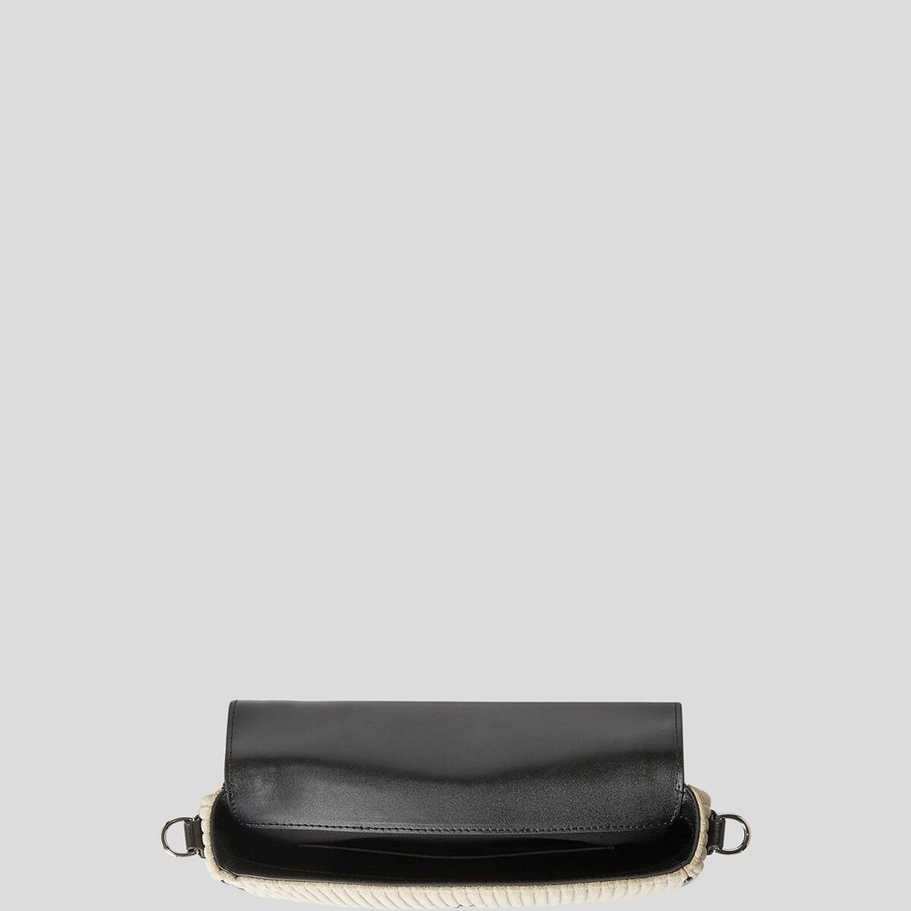 Black Women's Karl Lagerfeld K/Saddle Corduroy Baguette Bag | AE580OPGL