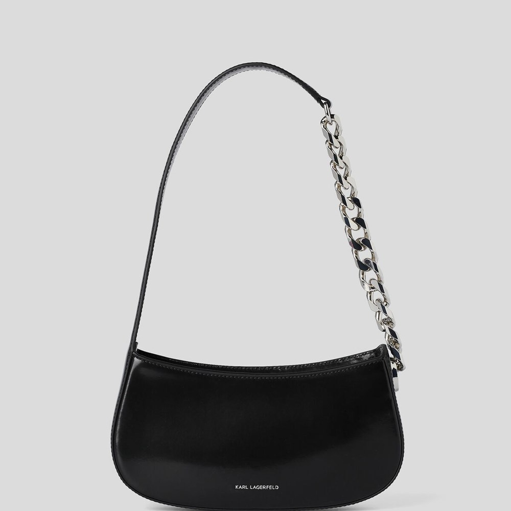 Black Women's Karl Lagerfeld K/Saddle Monogram-embossed Baguette Bag | AE860LUHF