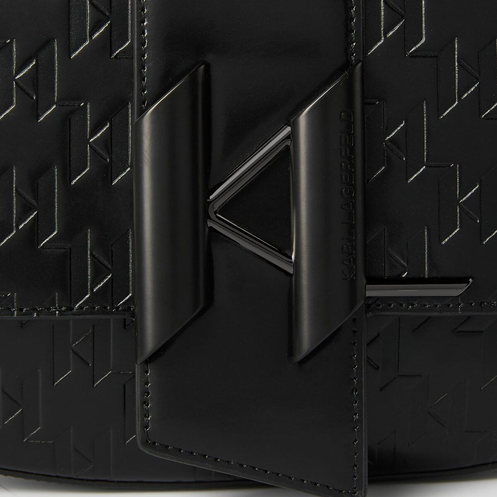 Black Women's Karl Lagerfeld K/Saddle Monogram-embossed Shoulder Bags | AE945UXVC