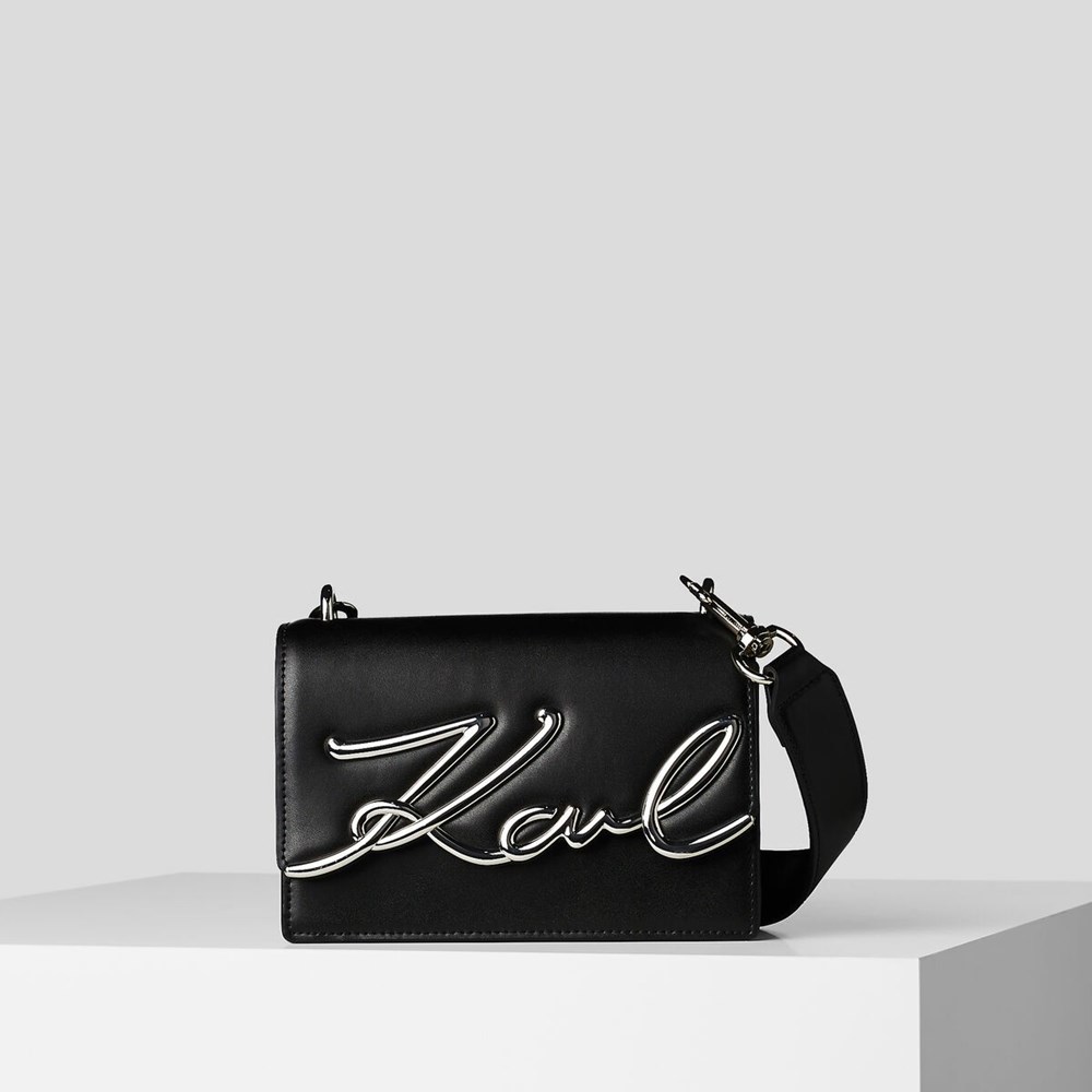 Black Women\'s Karl Lagerfeld K/Signature Small Shoulder Bags | AE218ORED