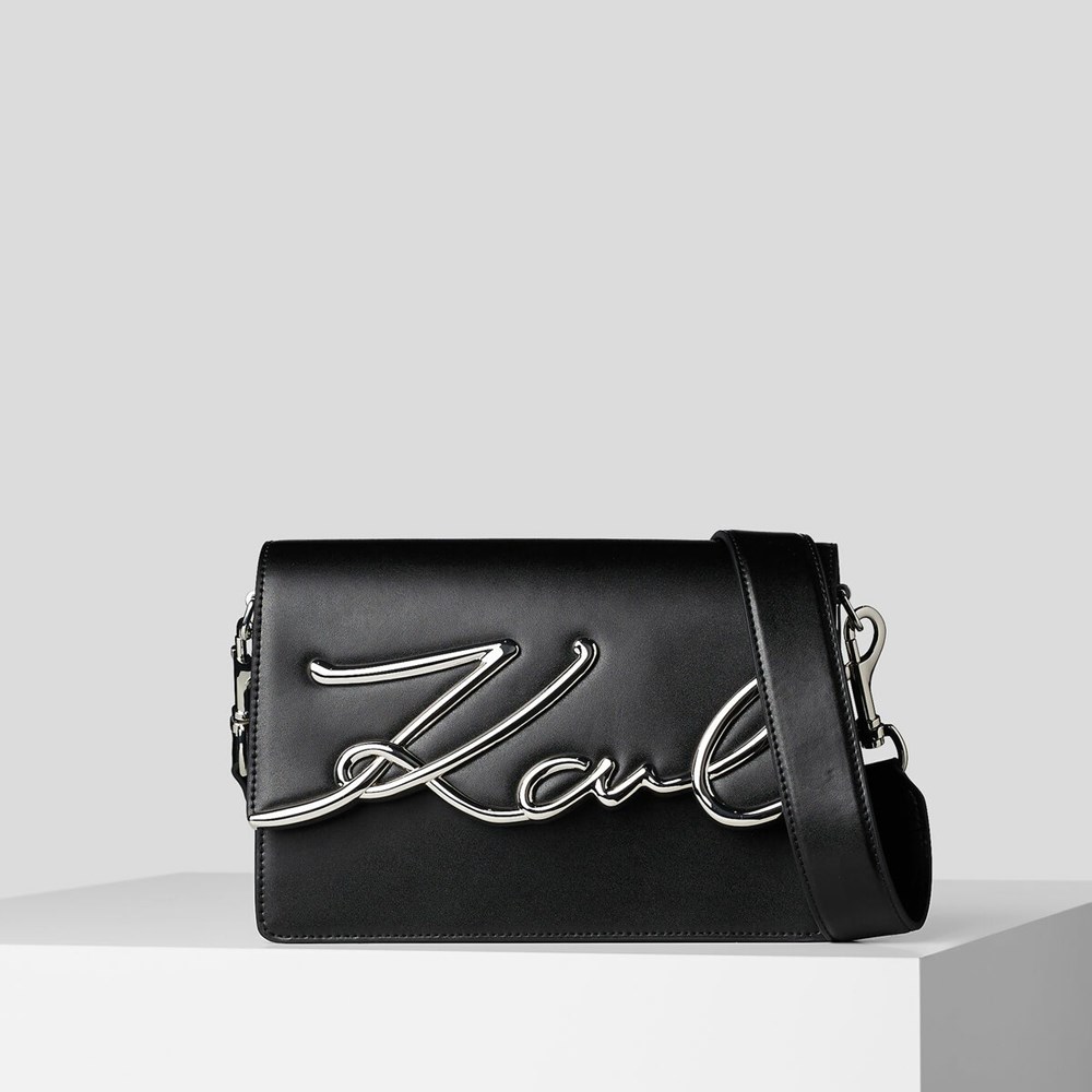 Black Women\'s Karl Lagerfeld K/Signature Shoulder Bags | AE641UYGL