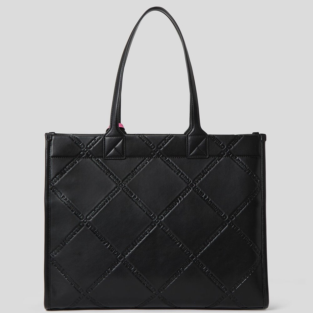 Black Women's Karl Lagerfeld K/Skuare Embossed Tote Bags | AE037ZJWG