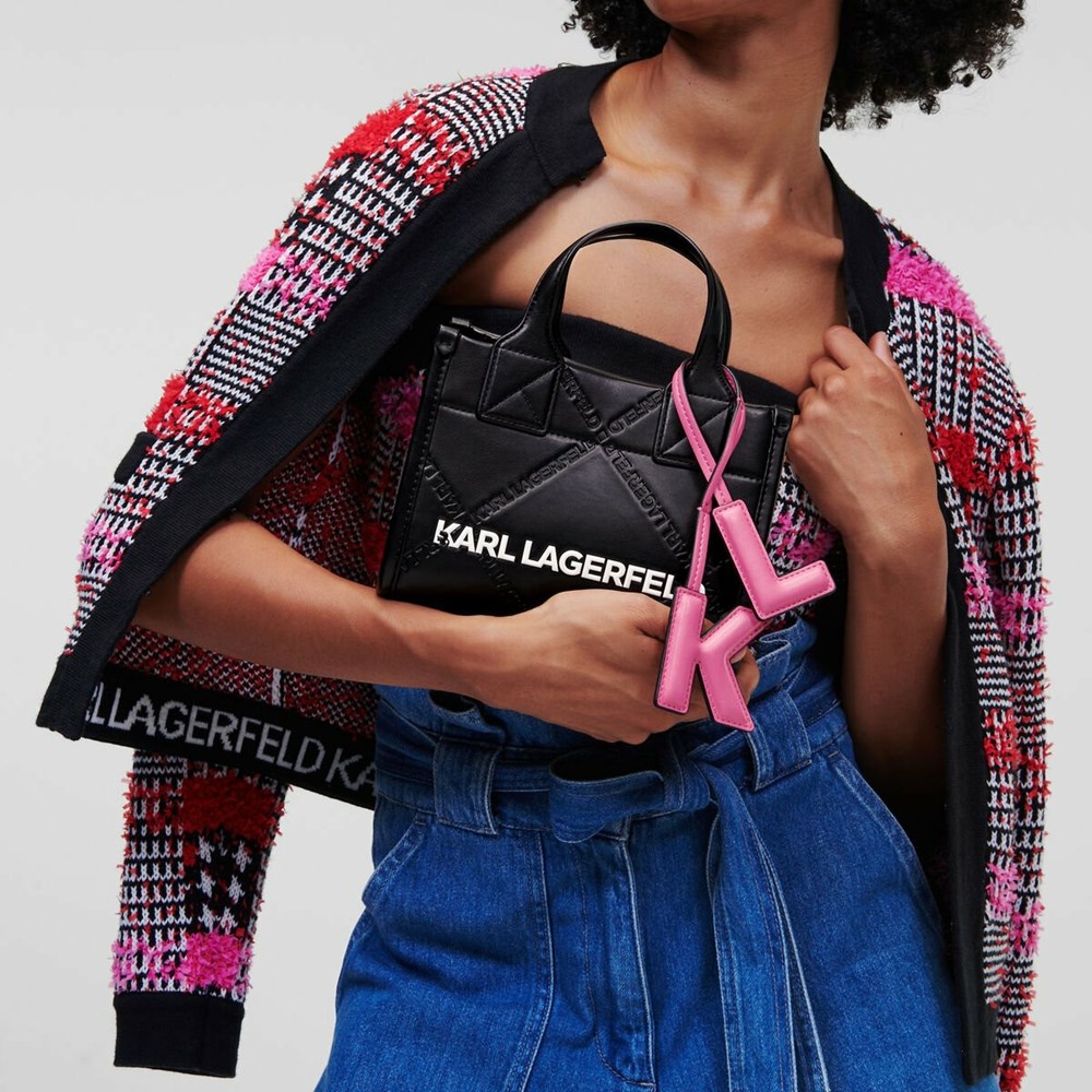 Black Women's Karl Lagerfeld K/Skuare Embossed Small Tote Bags | AE168JFWR