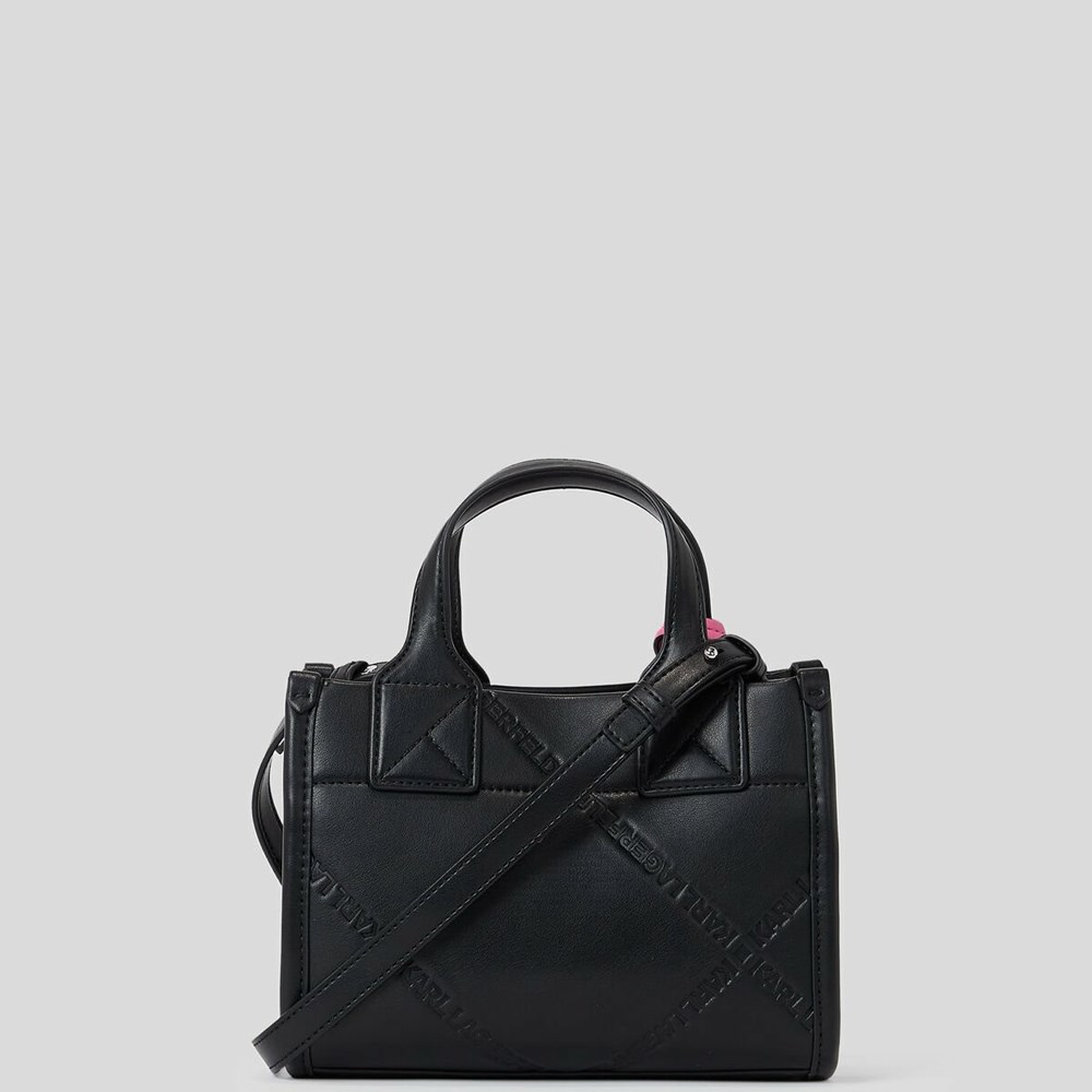 Black Women's Karl Lagerfeld K/Skuare Embossed Small Tote Bags | AE168JFWR