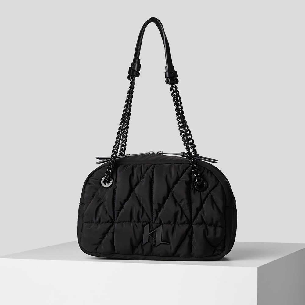 Black Women\'s Karl Lagerfeld K/Studio Nylon Bowling Bag | AE452GEVF