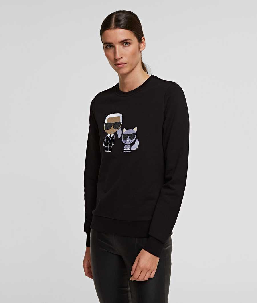 Black Women\'s Karl Lagerfeld Karl & Choupette Ikonik Sweat Sweatshirts | AE836XYOT