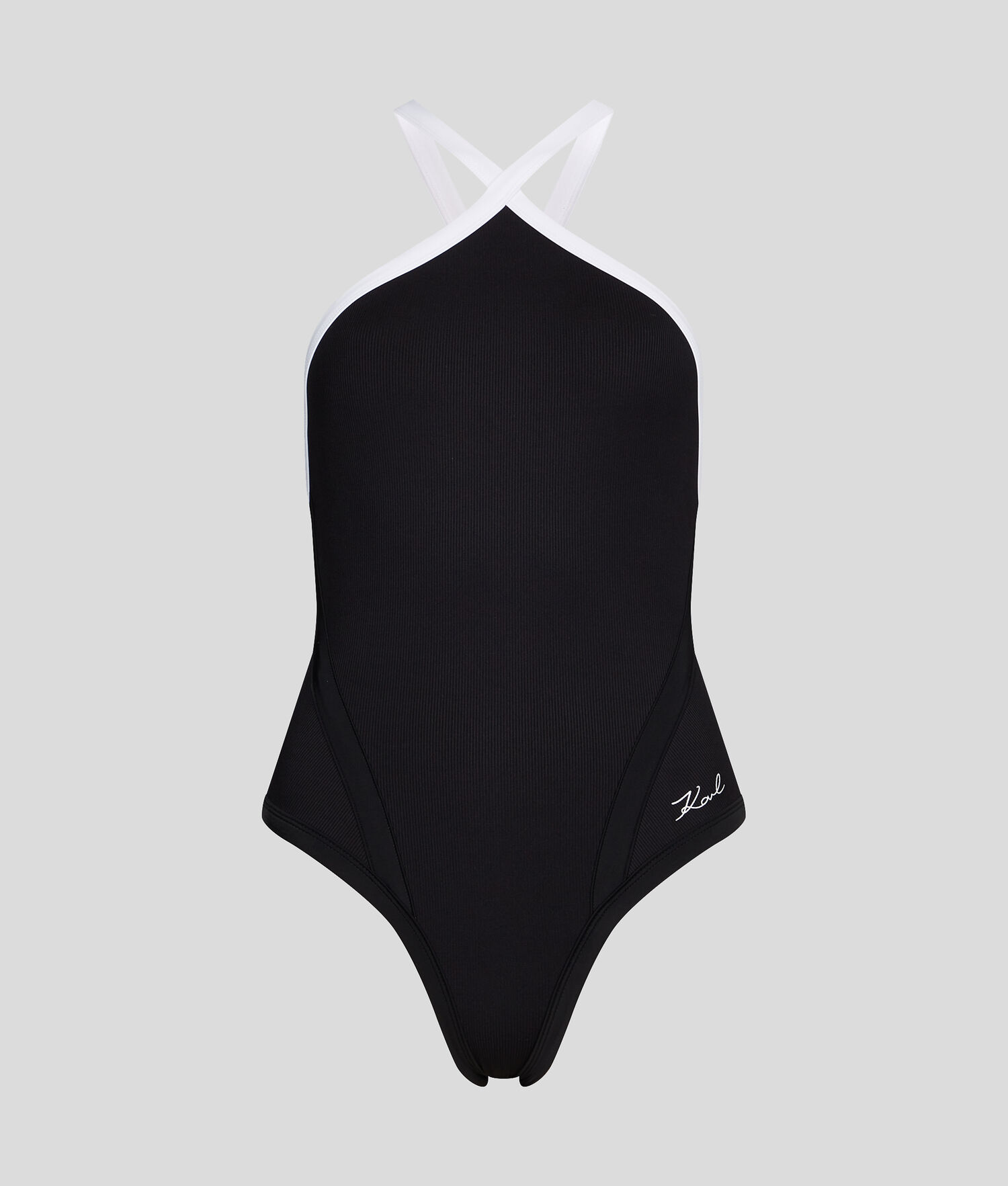 Black Women's Karl Lagerfeld Karl Dna Halter Neck Swimsuits Beachwear | AE180WAZC