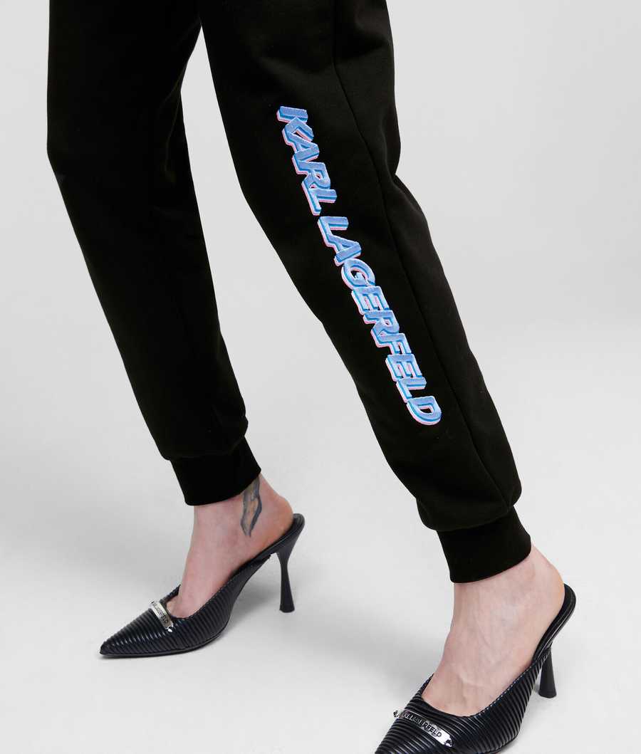 Black Women's Karl Lagerfeld Karl Future Logo Sweatpants | AE342ZMEP