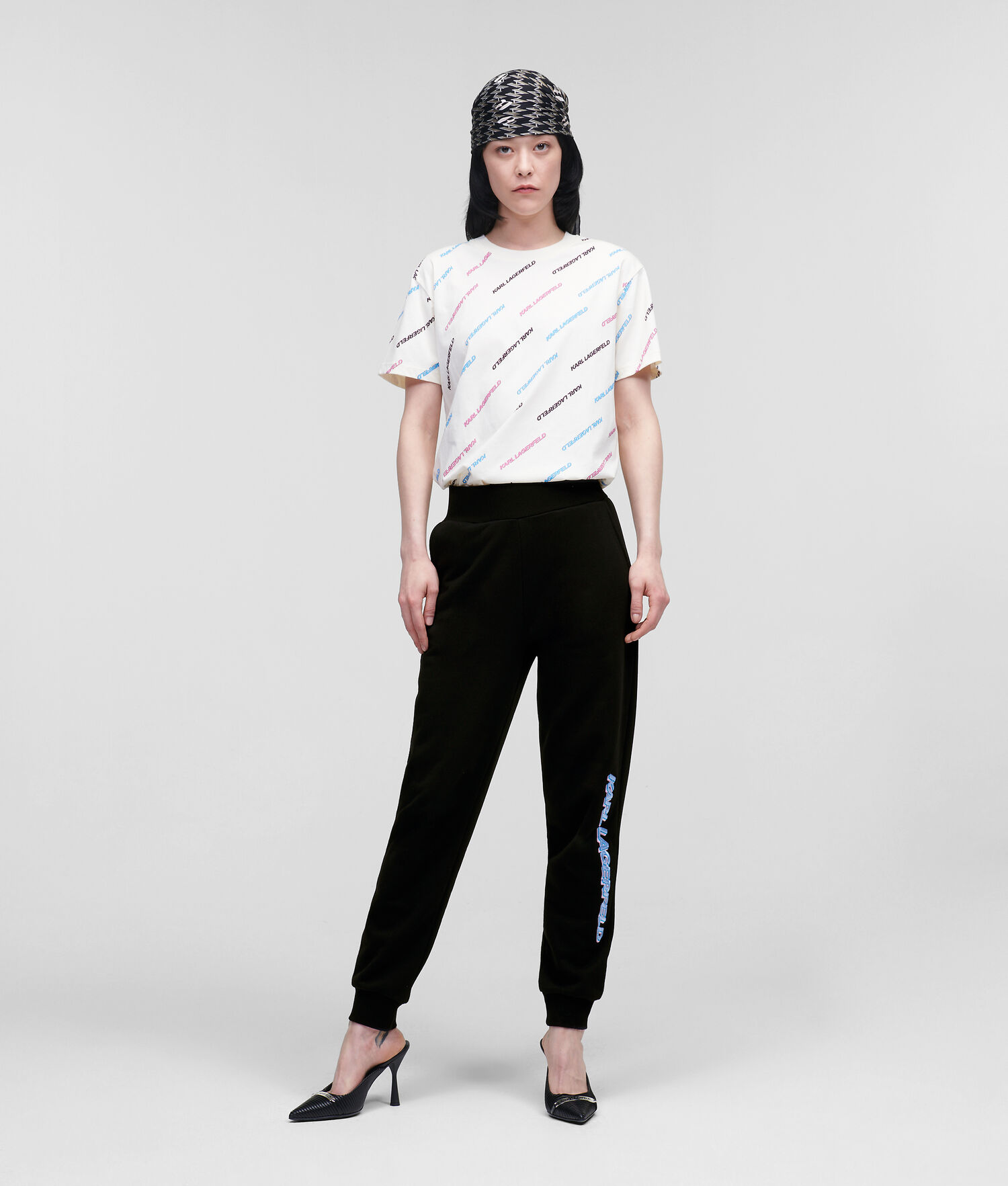 Black Women's Karl Lagerfeld Karl Future Logo Sweatpants | AE342ZMEP