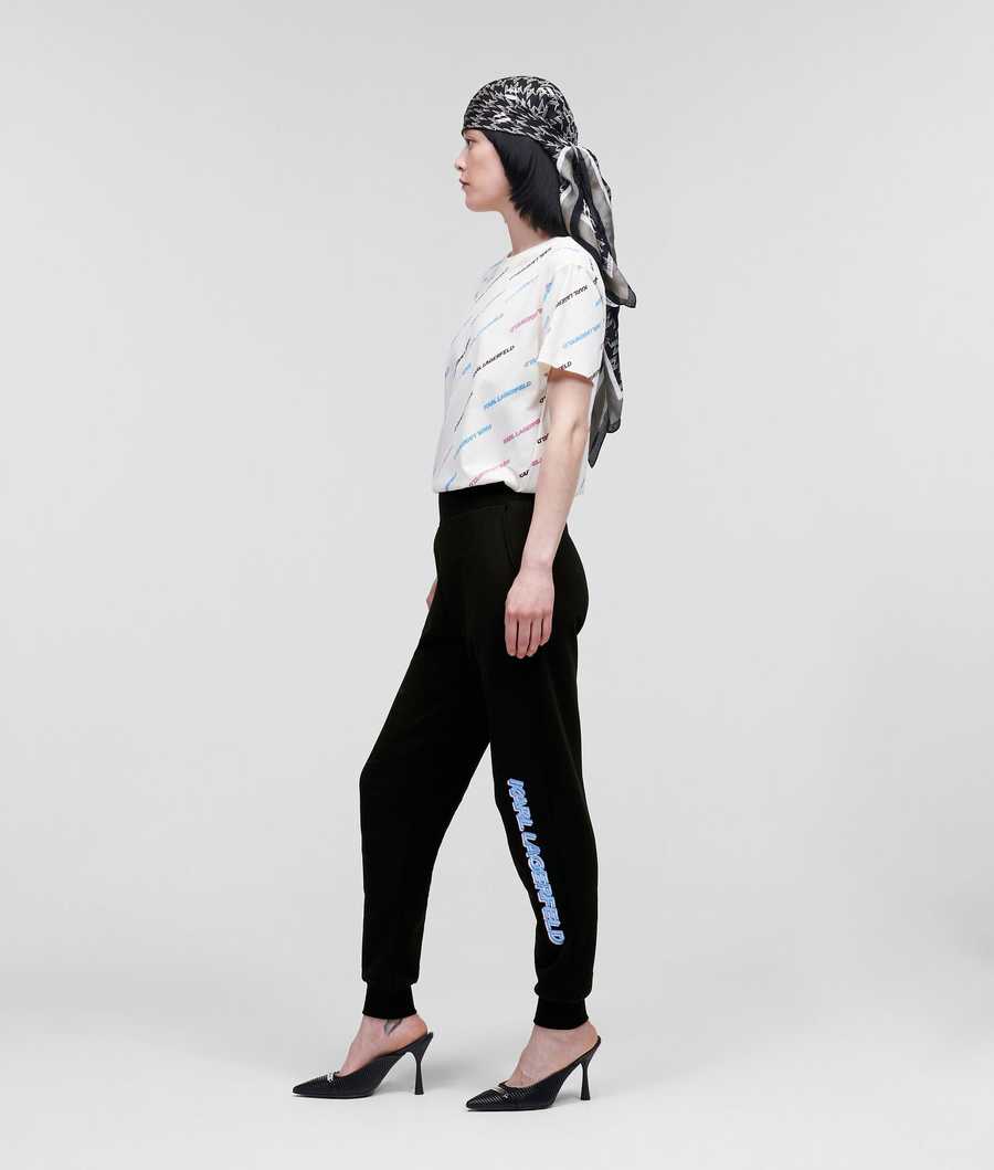 Black Women's Karl Lagerfeld Karl Future Logo Sweatpants | AE342ZMEP