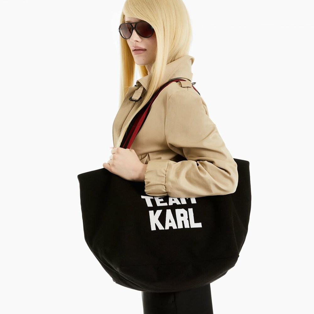 Black Women's Karl Lagerfeld Karl Lagerfeld X Alled-martinez Team Karl Tote Bags | AE643PBES