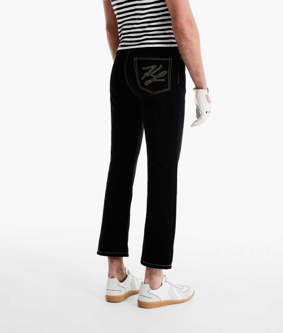 Black Women's Karl Lagerfeld Karl Lagerfeld X Alled-martinez Lurex Jersey Pants | AE847GUWD