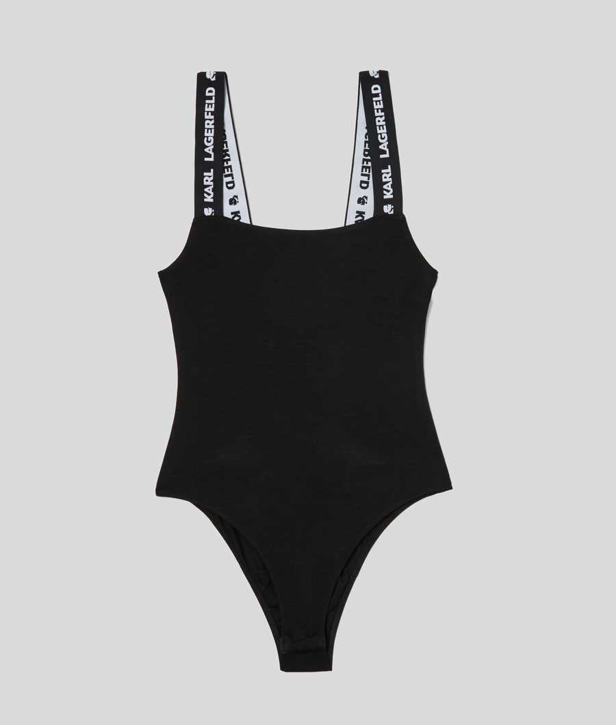 Black Women's Karl Lagerfeld Karl Logo Bodysuit Underwear | AE520OPYJ