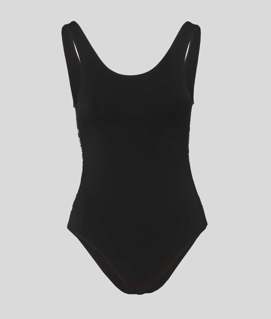 Black Women's Karl Lagerfeld Karl Logo Bodysuit Underwear | AE786SBYK