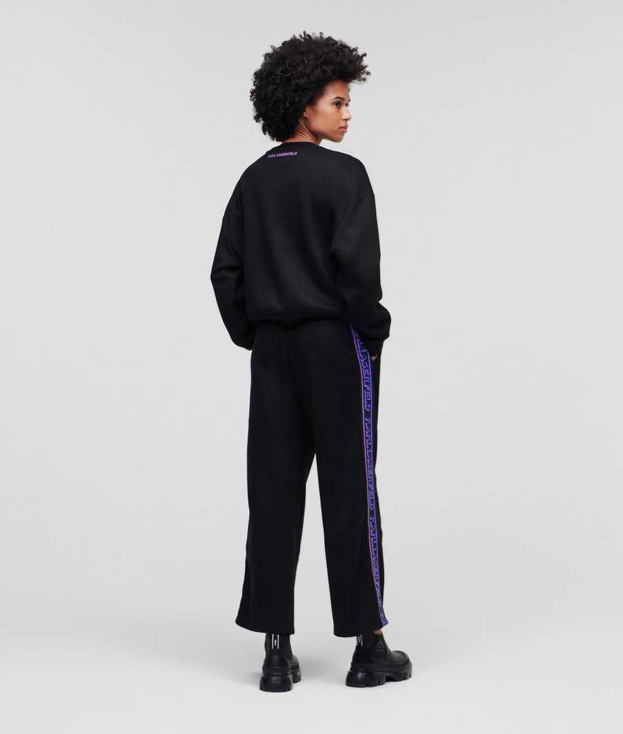 Black Women's Karl Lagerfeld Karl Logo Culotte Sweatpants | AE180XKDG