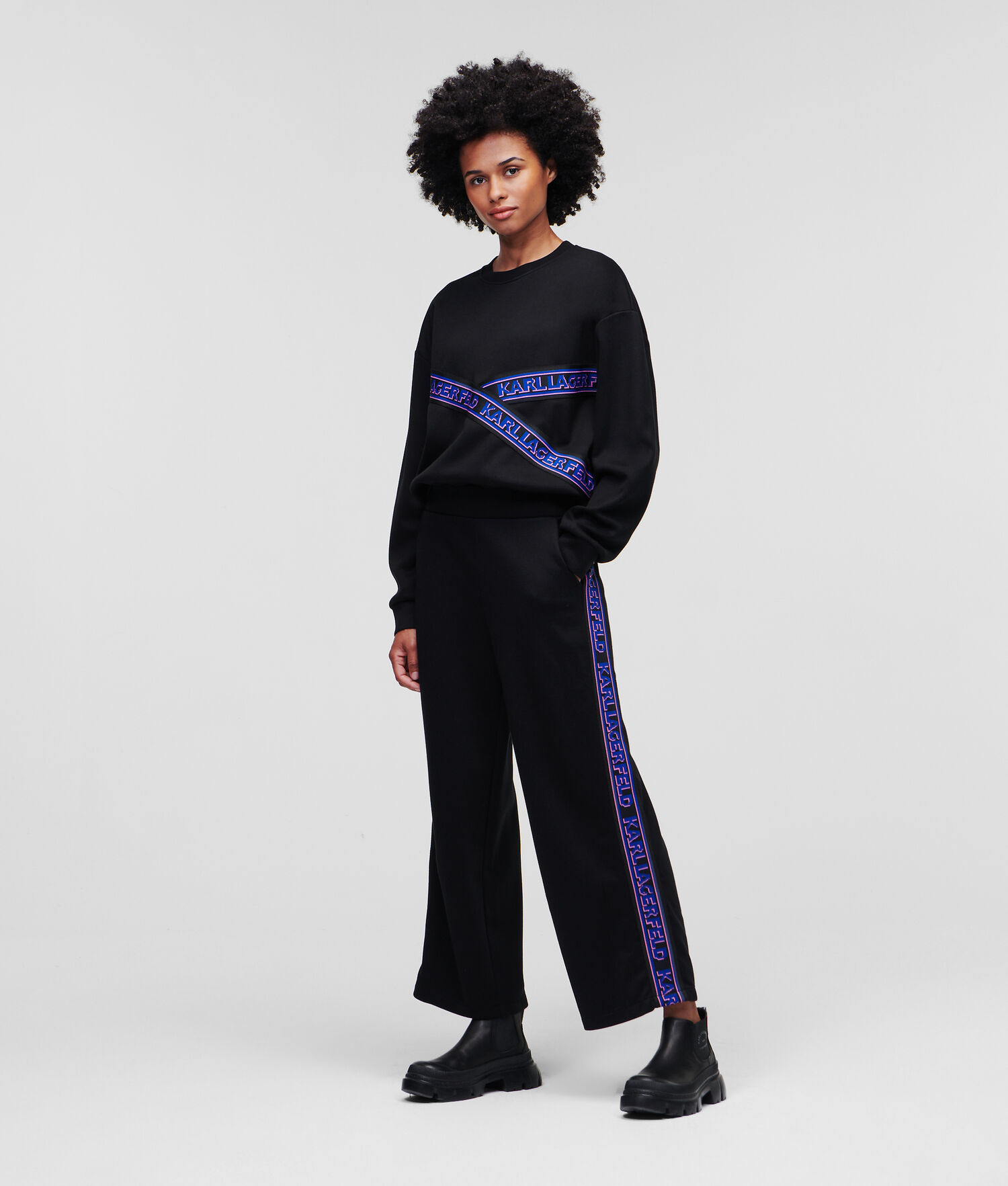 Black Women\'s Karl Lagerfeld Karl Logo Culotte Sweatpants | AE180XKDG