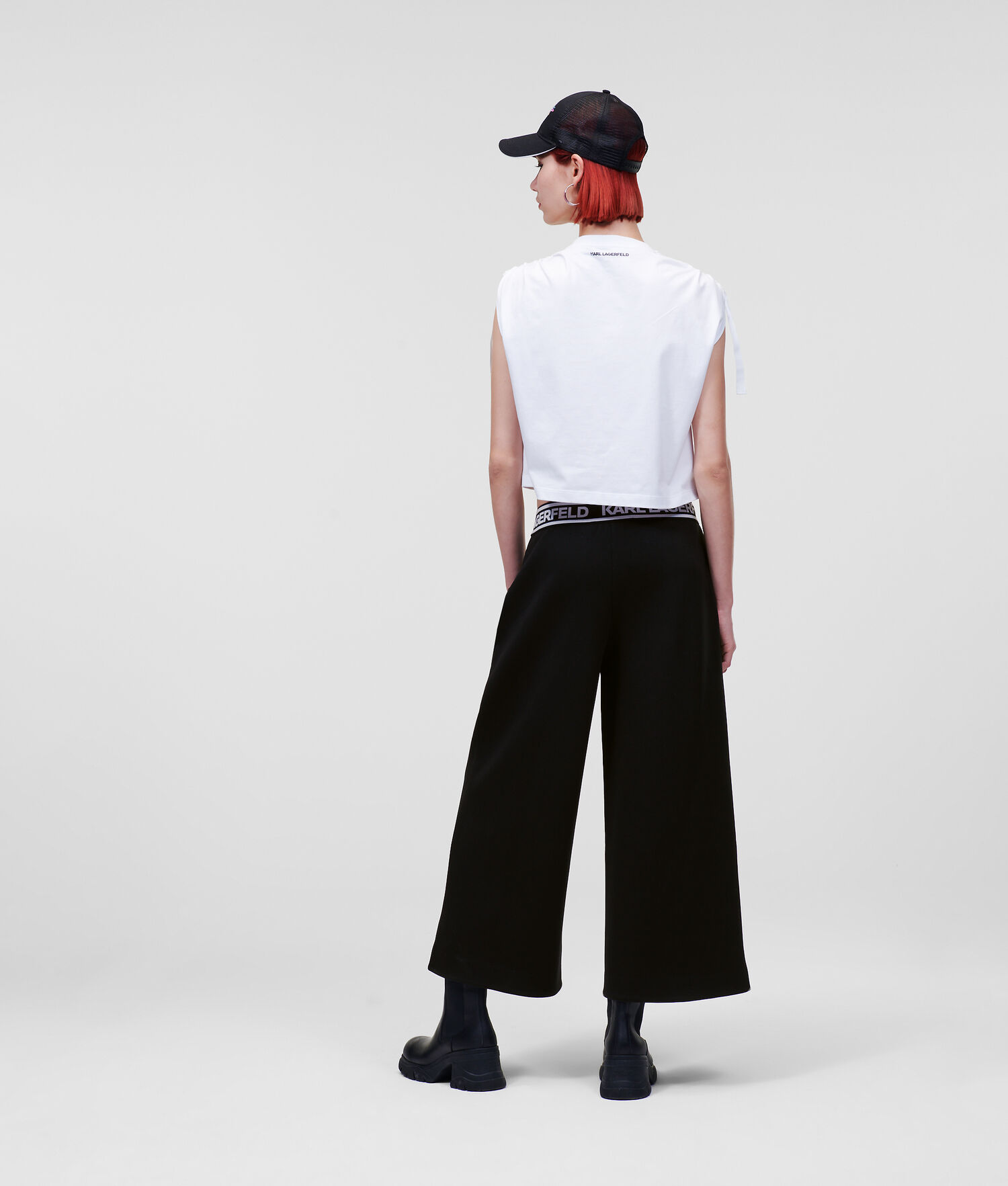 Black Women's Karl Lagerfeld Karl Logo Culottes Pants | AE504MGBP