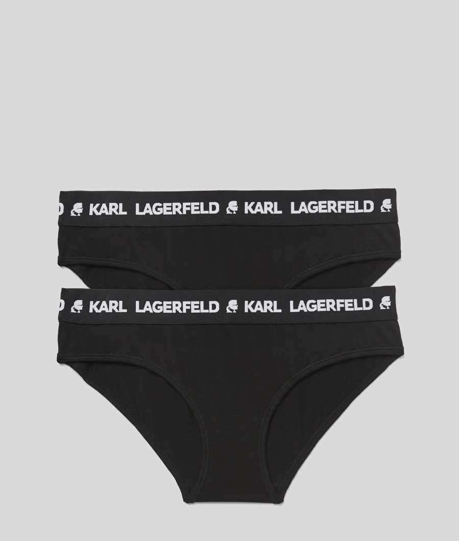 Black Women\'s Karl Lagerfeld Karl Logo Hipster Briefs - 2 Pack Underwear | AE351GONE