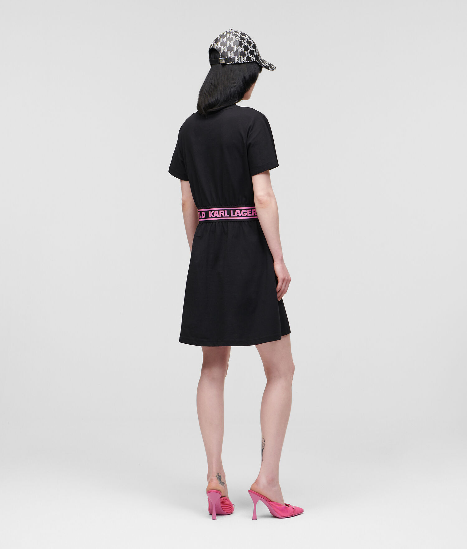 Black Women's Karl Lagerfeld Karl Logo Jersey Dresses | AE271YQEX