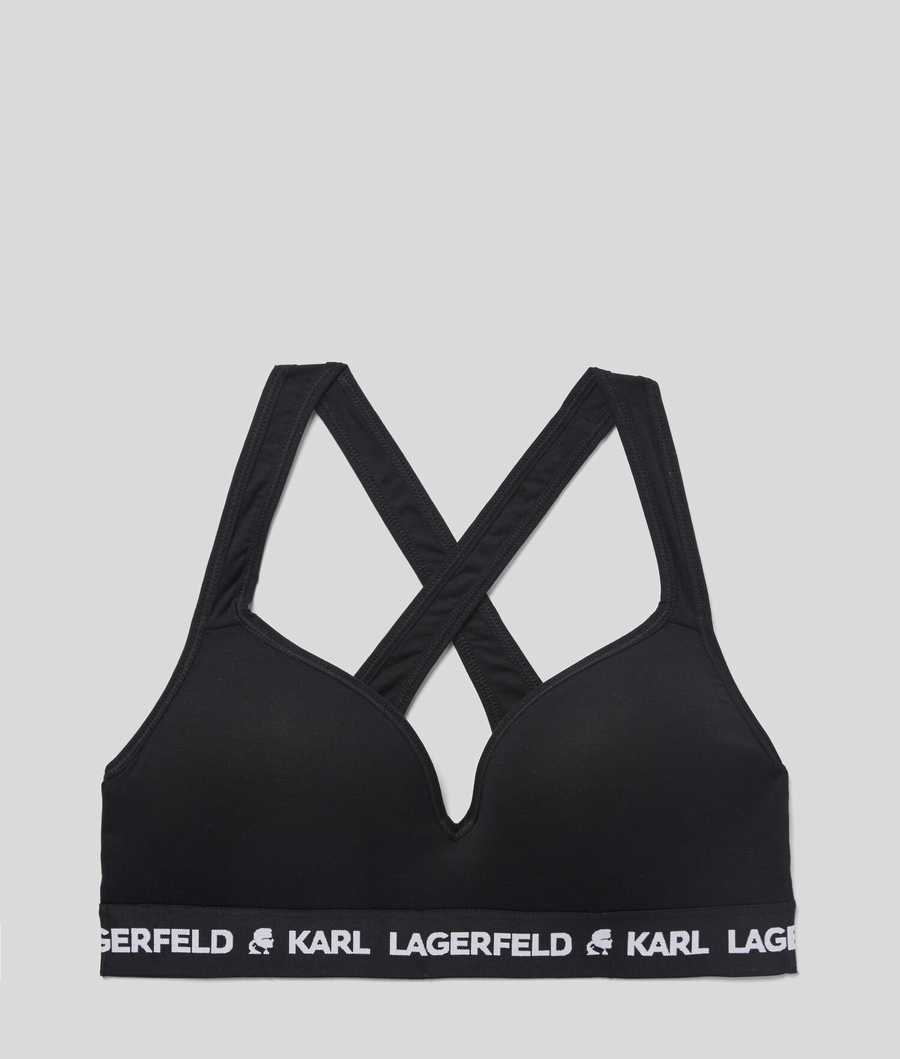 Black Women's Karl Lagerfeld Karl Logo Padded Bra Underwear | AE192FOEX