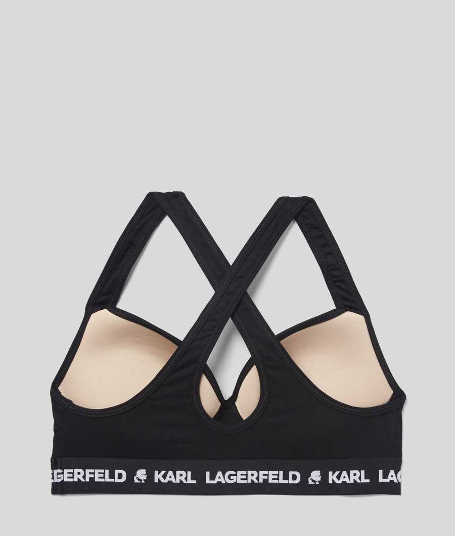 Black Women's Karl Lagerfeld Karl Logo Padded Bra Underwear | AE192FOEX