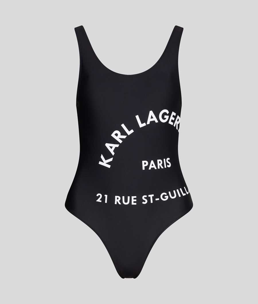 Black Women's Karl Lagerfeld Karl Logo Swimsuits Beachwear | AE241UWCY