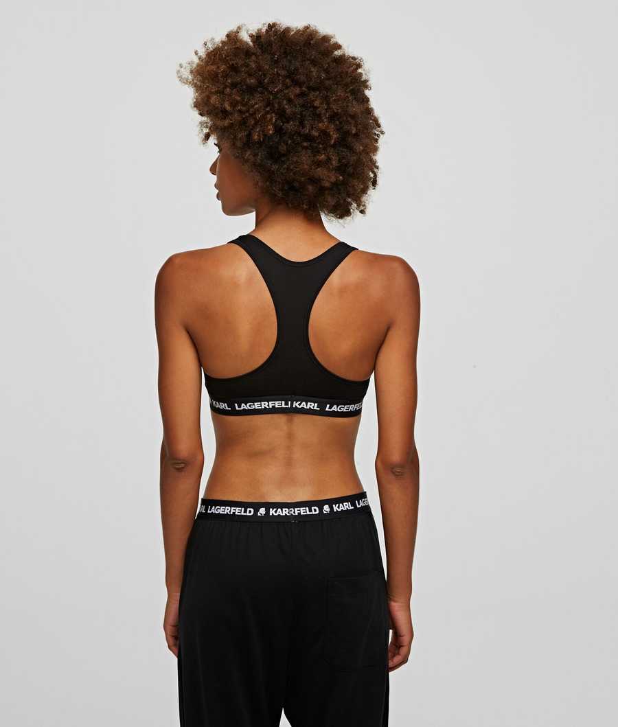 Black Women's Karl Lagerfeld Karl Logo Sports Bra Underwear | AE812LBHR