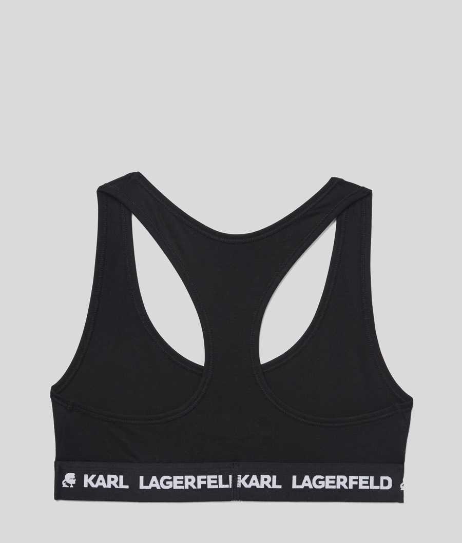 Black Women\'s Karl Lagerfeld Karl Logo Sports Bra Underwear | AE812LBHR