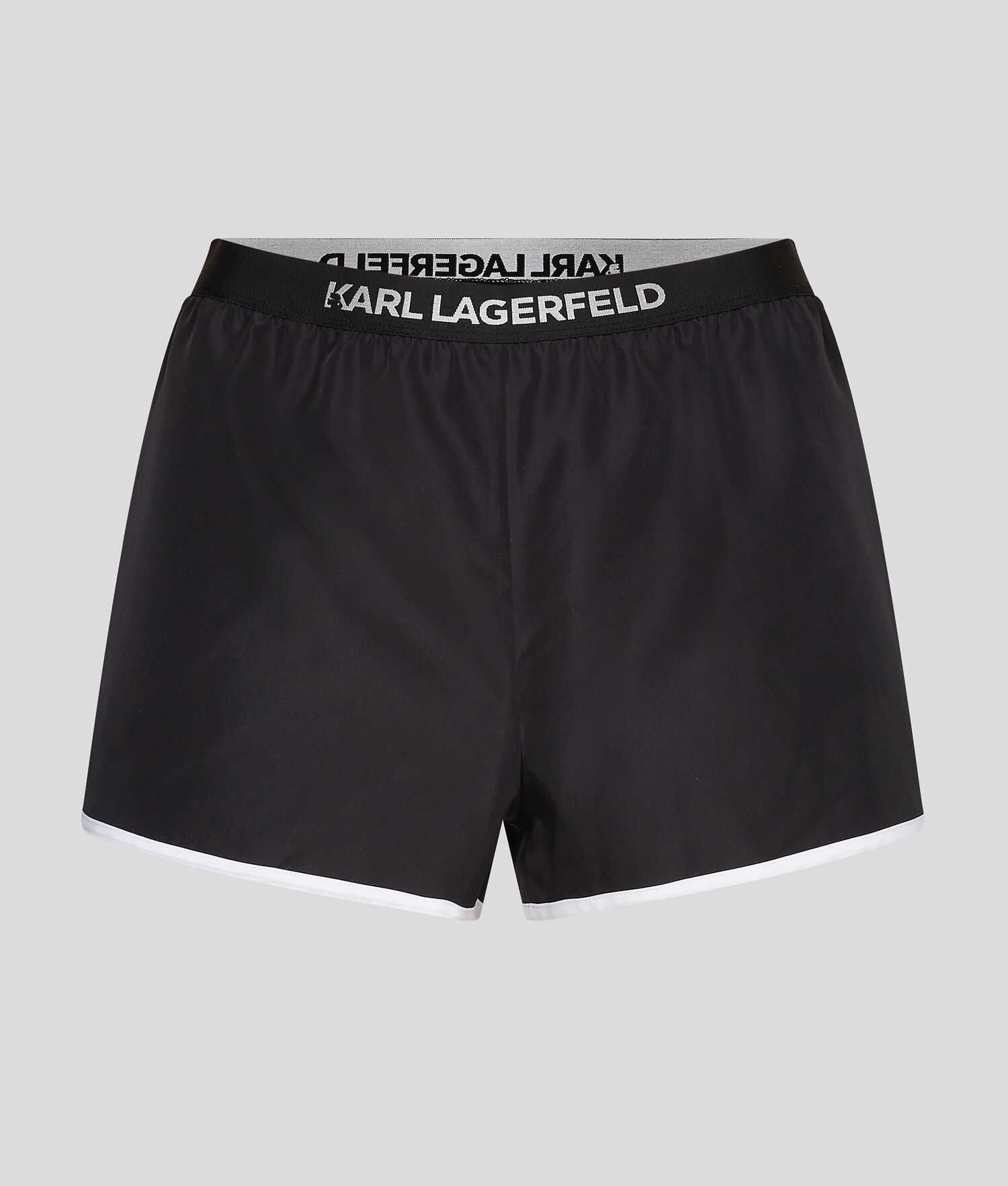 Black Women's Karl Lagerfeld Karl Logo Varsity Shorts Beachwear | AE572LHSM