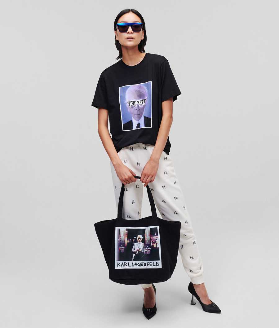 Black Women's Karl Lagerfeld Karl Series T-Shirts | AE768PSZO