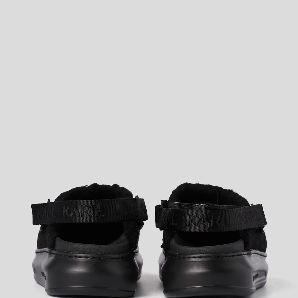 Black Women's Karl Lagerfeld Kasa Karl Kapri Shearling Slingback Sandals & Flats | AE310GOXV