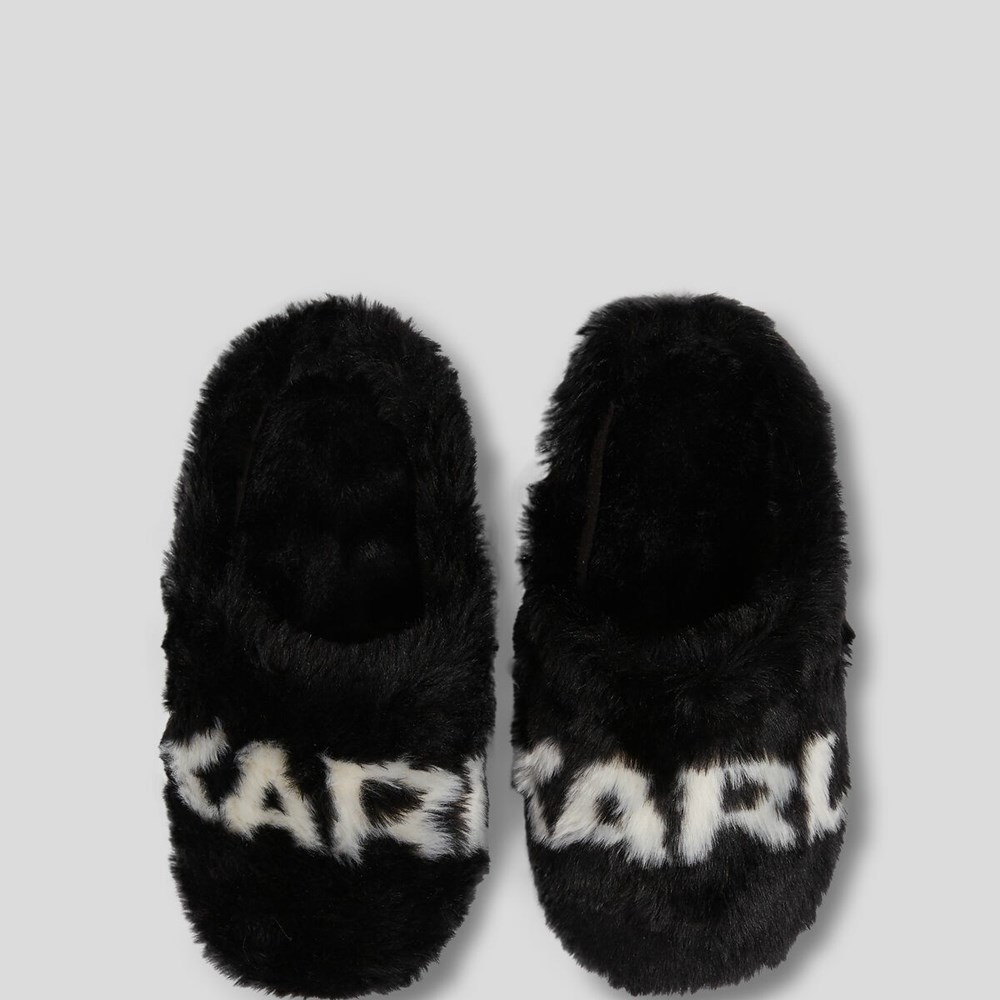 Black Women's Karl Lagerfeld Kasa Karl Logo Slipper Sandals & Flats | AE029FGUO